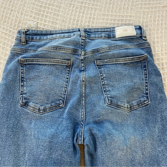 Zara Women's Classic Blue Flare Jeans stretch size 10 bell bottom high rise - Picture 11 of 11